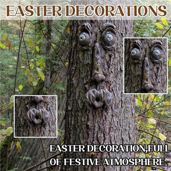 3D Old Man Tree Face Hugger Garden Yard Art Decoration Sculpture Whimsical - Picture 6 of 8